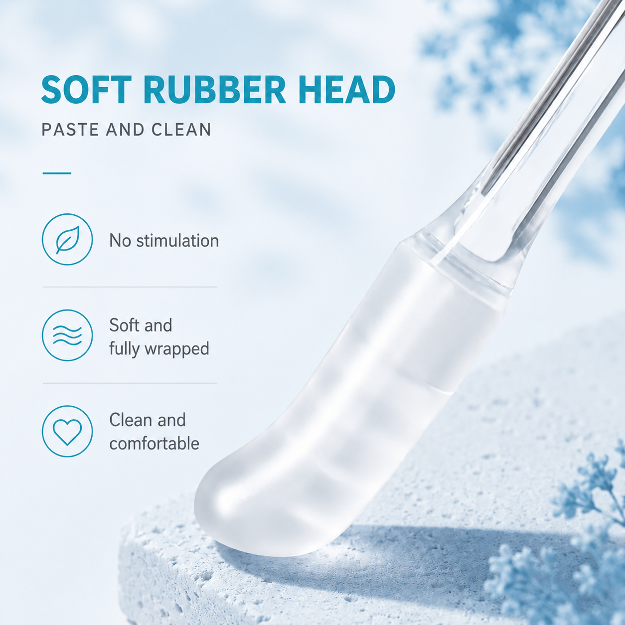 Close-up of the soft rounded cleaner head
