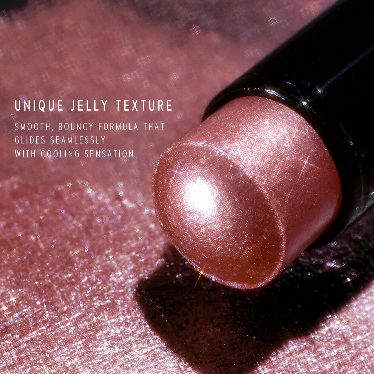 Close-up of Gel Eyeshadow Stick jelly texture and shimmer