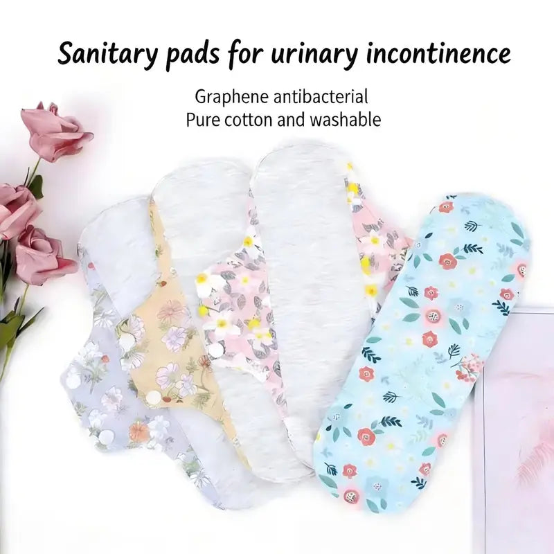 Reusable washable incontinence pads in assorted patterns