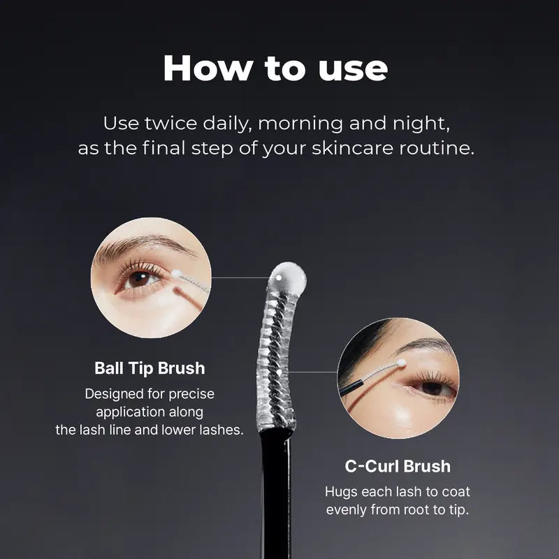 How to use Auraliks lash serum with Ball Tip Brush and C-Curl Brush