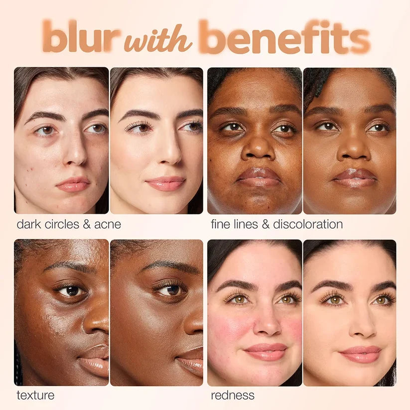 BB Blur before and after examples for dark circles, acne, fine lines, discoloration, texture and redness
