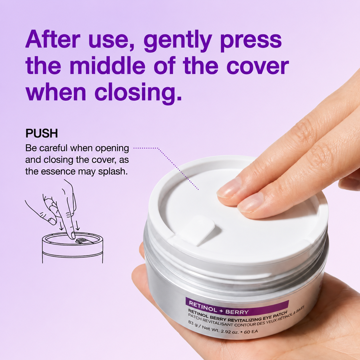 Retinol Berry packaging instructions