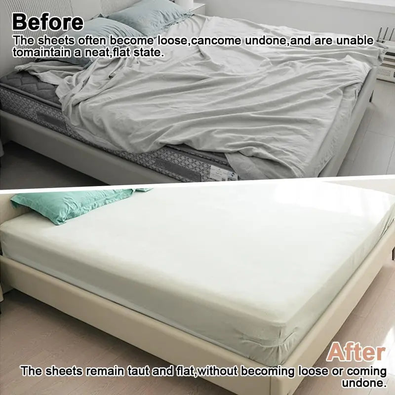 Messy sheet before and smooth sheet after installation