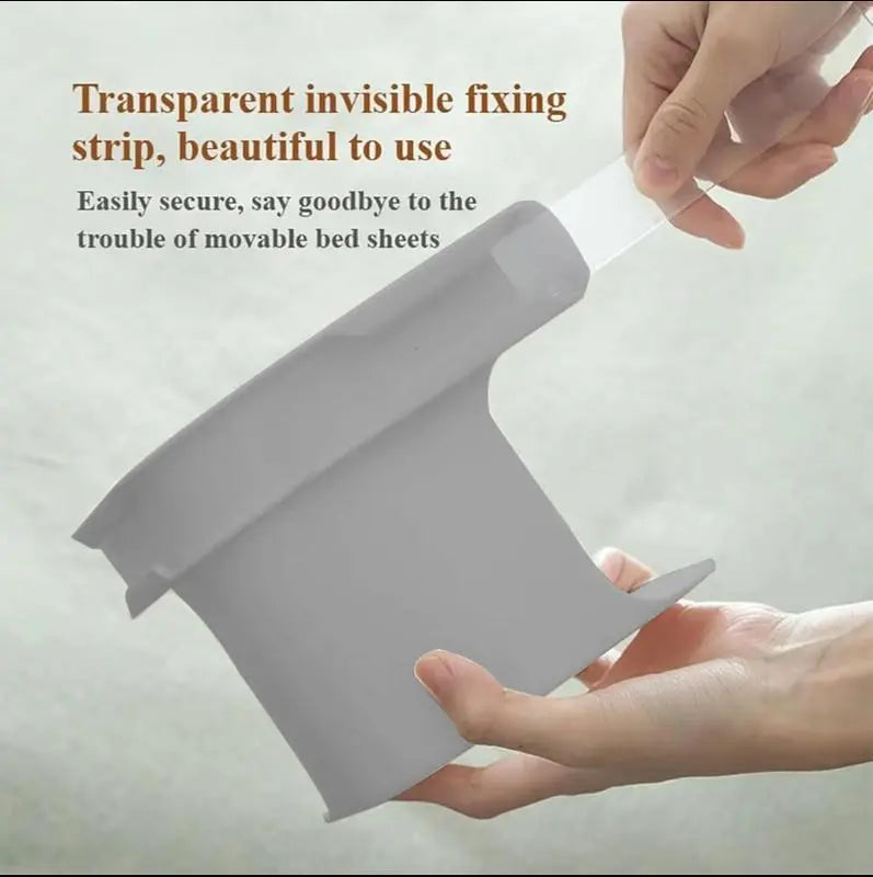 Transparent fixing strip and holder