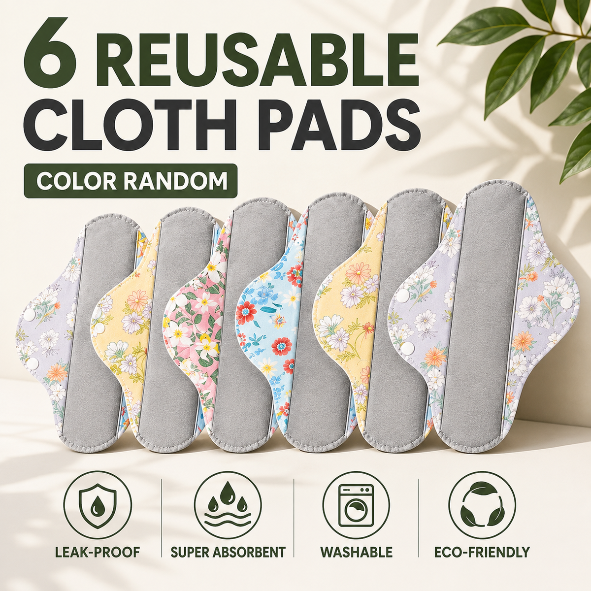 Reusable patterned cloth incontinence pads